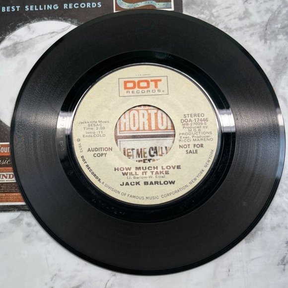 Jack Barlow That's Enough / How Much Love Will it Take 45 Country Promo 1973 Dot - Picture 6 of 6